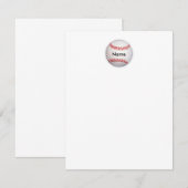 Correspondance Carte de note plat de base-ball personnalisée (Devant / Derrière)