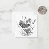 Correspondance Carte de note plat de conception papillon (Devant/Arrière en situation)