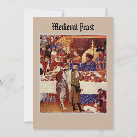 Correspondance Carte de note plat de la fête médiévale (Devant)