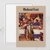 Correspondance Carte de note plat de la fête médiévale (Devant / Derrière)
