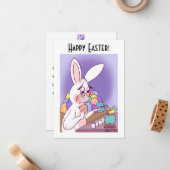 Correspondance Carte de note plat de Pâques Surprise (Devant/Arrière en situation)