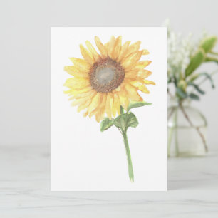 Correspondance Carte de note plat de tournesol d'aquarelle