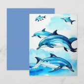 Correspondance Carte de note plat Dolphin Swim (Devant / Derrière)