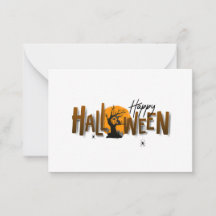 Carte de note plat Halloween