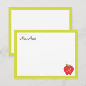 Correspondance Carte de note plat Monogram Apple Teachers (Devant / Derrière)