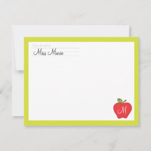 Correspondance Carte de note plat Monogram Apple Teachers