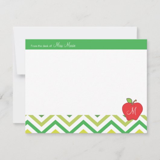 Correspondance Carte de note plat Monogram Apple Teachers (Devant)