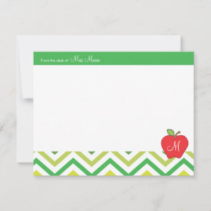 Correspondance Carte de note plat Monogram Apple Teachers
