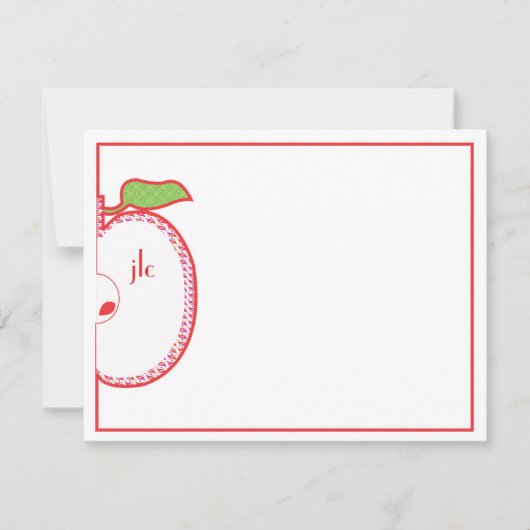 Correspondance Carte de note plat Monogram Red Apple (Devant)