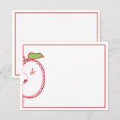 Correspondance Carte de note plat Monogram Red Apple (Devant / Derrière)