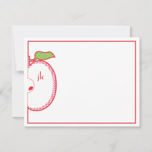 Correspondance Carte de note plat Monogram Red Apple