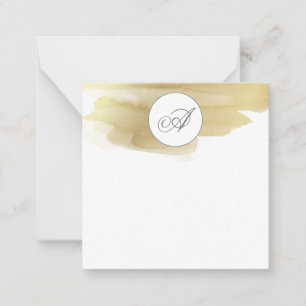 Correspondance Carte de note plat Monogramme de peinture or