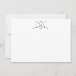 Correspondance Carte de note plat Monogramme franchie par les mât