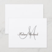 Correspondance Carte de note plat Monogramme Kraft (Devant / Derrière)