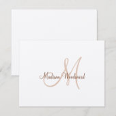 Correspondance Carte de note plat Monogramme Kraft (Devant / Derrière)