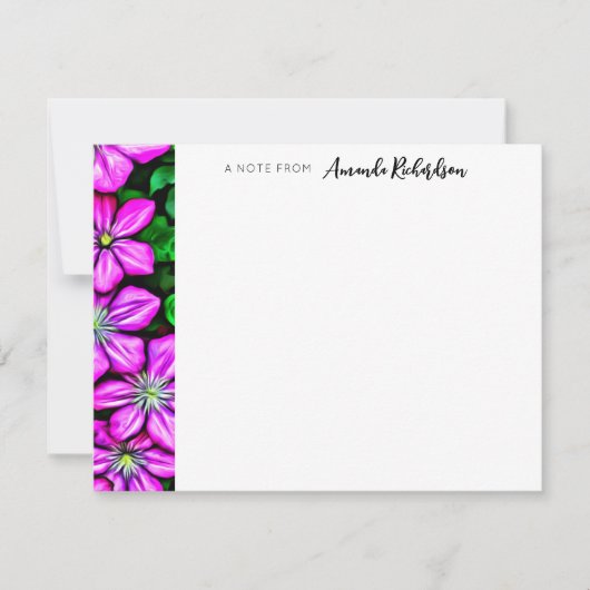 Correspondance Carte de note Plat Painple Clematis (Devant)