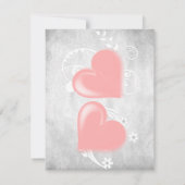 Correspondance Carte de note plat Pink Valentine Hearts (Dos)