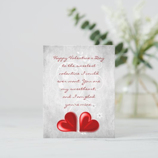 Correspondance Carte de note plat Red Valentine Hearts (Debout devant)