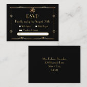Correspondance Carte de note plat RSVP Art Déco Wedding (Devant / Derrière)