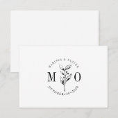 Correspondance Carte de note plat Rustique à la branche d'olivier (Devant / Derrière)