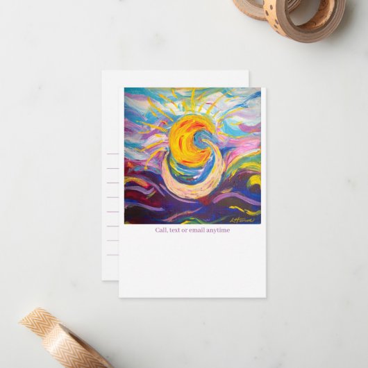 Correspondance Carte de note plat "Sun and Moon" (Devant/Arrière en situation)