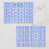 Correspondance Carte de note plate à motif bleu (Devant / Derrière)