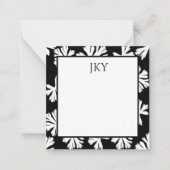 Correspondance Carte de note plate blanche et noire personnalisée (Devant)