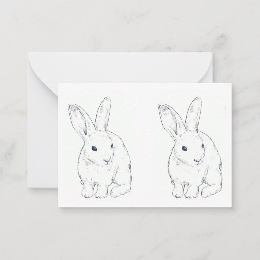 Correspondance Carte de note plate Bunny Rabbit (Devant)