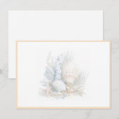 Correspondance Carte de note plate Coquillages (Devant / Derrière)