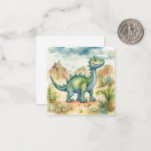 Correspondance Carte de note plate Cute Dinosaur Aquarelle Storyb (Devant/Arrière en situation)