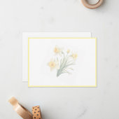 Correspondance Carte de note plate Daffodils (Devant/Arrière en situation)