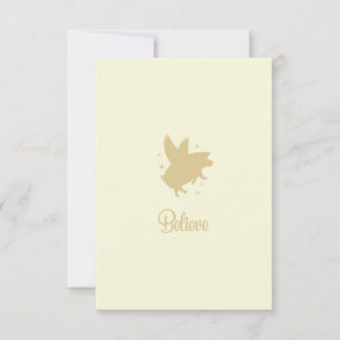 Correspondance Carte de note plate de Flying Pig Believe
