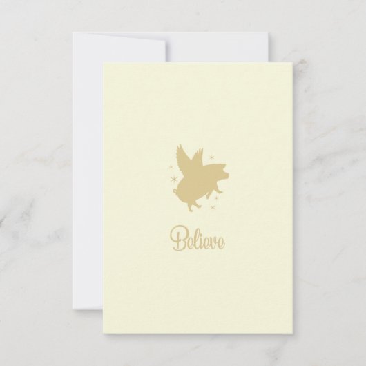 Correspondance Carte de note plate de Flying Pig Believe (Devant)
