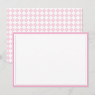 Correspondance Carte de note plate design classique rose clair