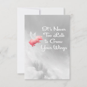Correspondance Carte de note plate Flying Pig Grow Your Wings