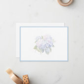Correspondance Carte de note plate Hydrangea (Devant/Arrière en situation)