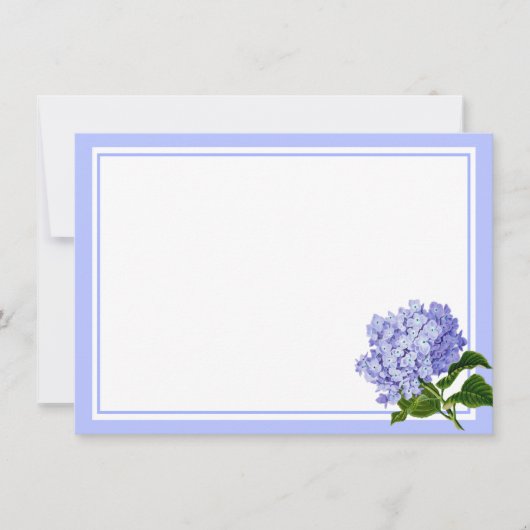 Correspondance Carte de note plate - Hydrangea bleu (Devant)