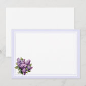 Correspondance Carte de note plate - Lilas (Devant / Derrière)