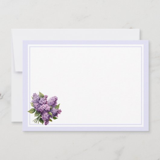 Correspondance Carte de note plate - Lilas (Devant)