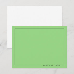 Correspondance Carte de note plate moderne personnalisée vert cla