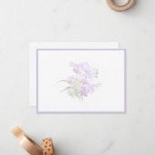 Correspondance Carte de note plate Orchidées (Devant/Arrière en situation)