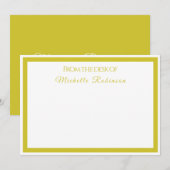 Correspondance Carte de note plate personnalisée avec nom profess (Devant / Derrière)