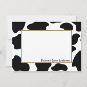 Correspondance Carte de note plate pour l'impression de vache (Dos)