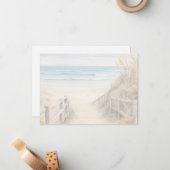 Correspondance Carte de note plate scène de plage (Devant/Arrière en situation)