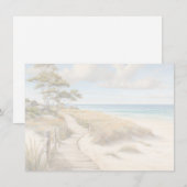 Correspondance Carte de note plate Scène de plage (Devant / Derrière)