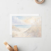 Correspondance Carte de note plate scène de plage (Devant/Arrière en situation)