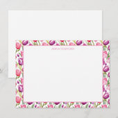 Correspondance Carte de note plate Tulipes (Devant / Derrière)