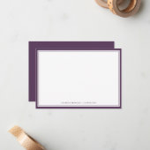 Correspondance Carte de note Plum Purple Plat Minimale (Devant/Arrière en situation)