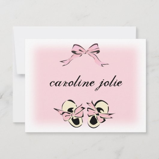 Correspondance Carte de note pour bébé rose doux (Devant)