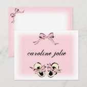 Correspondance Carte de note pour bébé rose doux (Devant / Derrière)